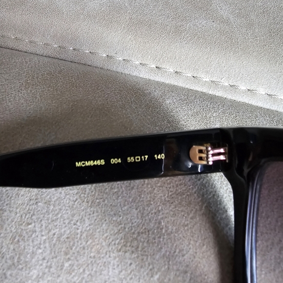 MCM Black Sunglasses with Gold Accents Logos On Sides Elegant Classy Chic Italy - Picture 7 of 9